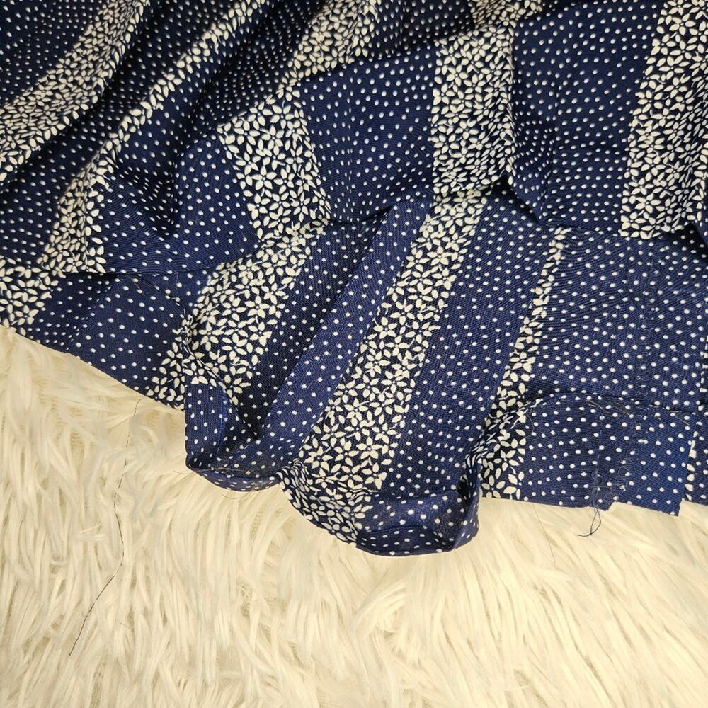 2/$30 Vintage 80s B.G.B. Ltd. Blue and White Fit and Flare Midi Dress Size 8 - Picture 9 of 10